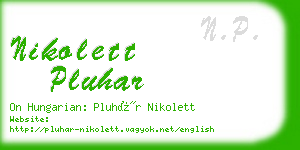 nikolett pluhar business card